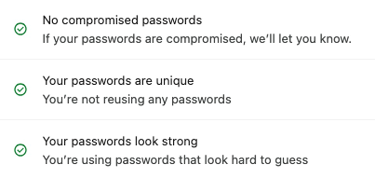 Tính năng kiểm tra sự an toàn mật khẩu của tài khoản Google.